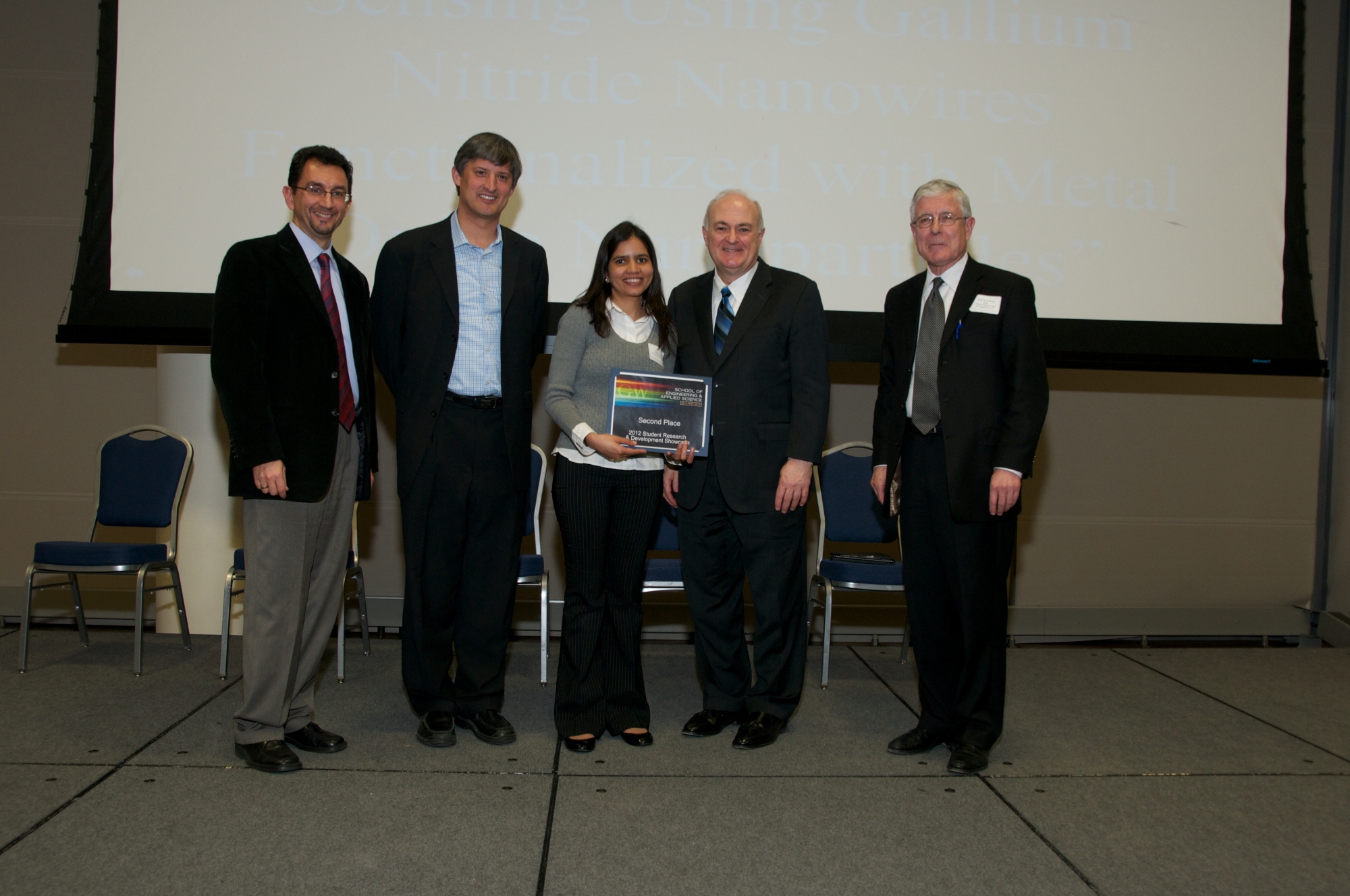 Ritu Bajpai posing with professors