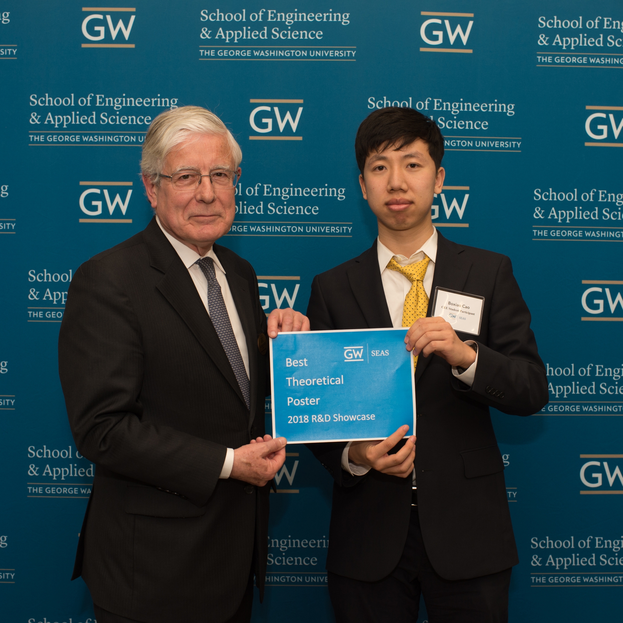 Boxiao Cao posing with Dean Dolling